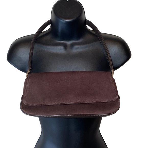Liz Claiborne Handbags - Liz Claiborne VTG Faux Suede Brown Mini Purse